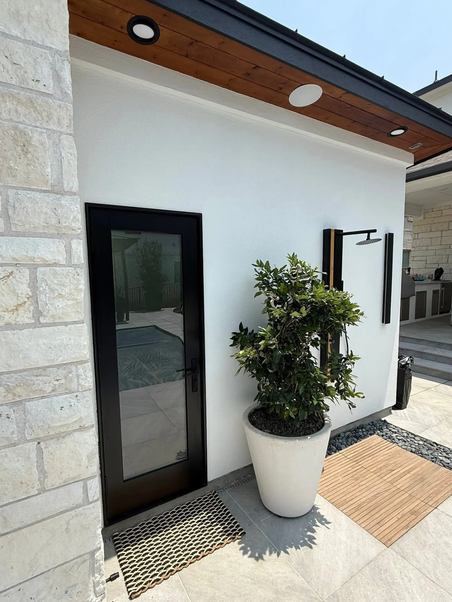 Detached casita exterior with finished materials